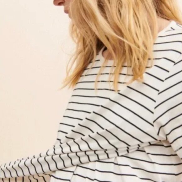 Hatch Maternity Nursing Easy Going Striped Tee Dress Size 2 - Picture 3 of 7